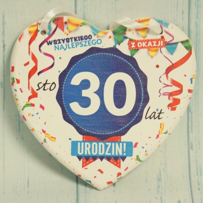 Tabliczka Serce na 30 urodziny, Wszystkiego najlepszego z okazji 30 Urodzin, donadekoracje.pl
