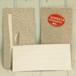 Koperta na pieniądze, podarunkowa, srebrna , koperta brokatowa, piękne koperty, donadekoracje.pl