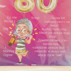 Dyplom z okazji 80 Urodzin Kobiety, prezent na 80tkę, życzenia na 80 lat