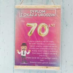 Dyplom z okazji 70 Urodzin Mężczyzny, prezent dla faceta na 70 lat, życzenia na 70 lat
