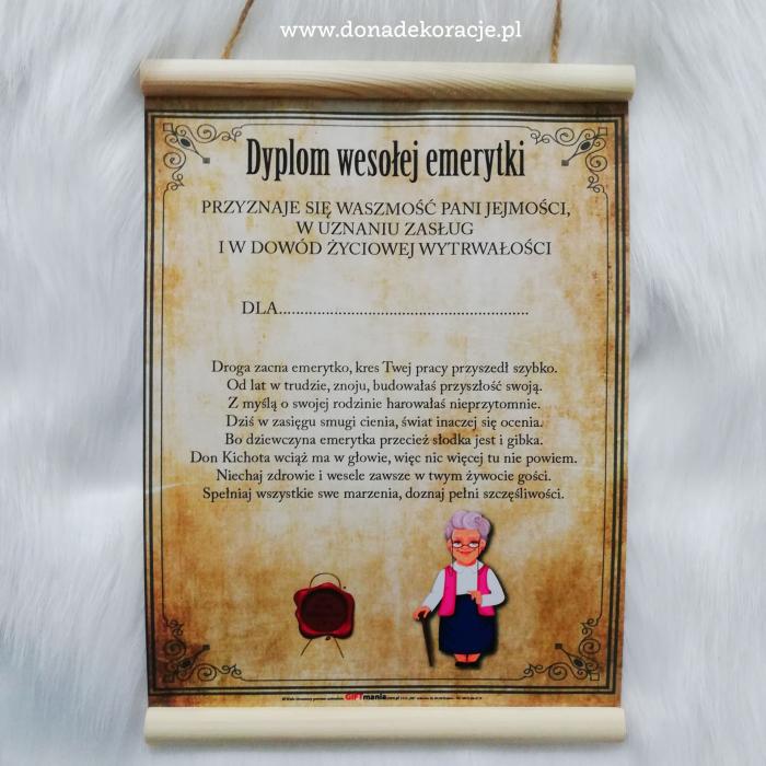 Dyplom wesołej emerytki