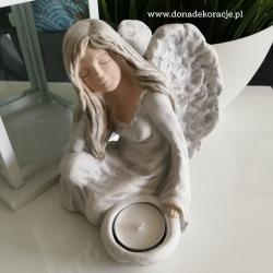 Anioł siedzący 16 cm, świecznik