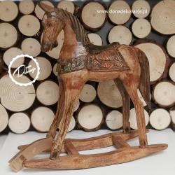 Koń drewniany, duży, brązowy 38cm