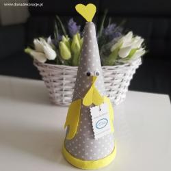 Kurka szara z żółtym filcem 32 cm