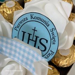 Flowerbox na komunię, mały, z Ferrero Rocher