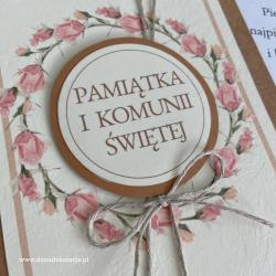 piękna kartka na komunię, rękodzieło pamiątka komunijna, wyjątkowa kartka komunijna,