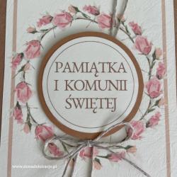 piękna kartka na komunię, rękodzieło pamiątka komunijna, wyjątkowa kartka komunijna,