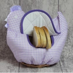 Kura, koszyk na chleb, fioletowa pepitka