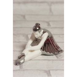 Baletnica srebrna, ceramiczna figurka.